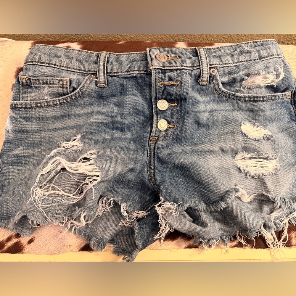 Lucky Brand Light Blue Distressed Jean Shorts